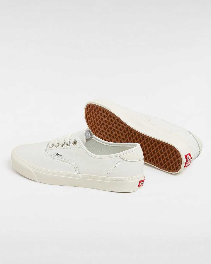 White Men Vans Authentic Lux Leather Shoes Australia | VN0378649