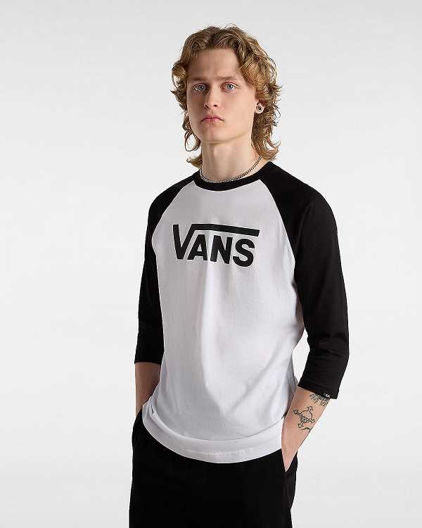 White Men Vans Classic Raglan T Shirts Australia | VN8625794