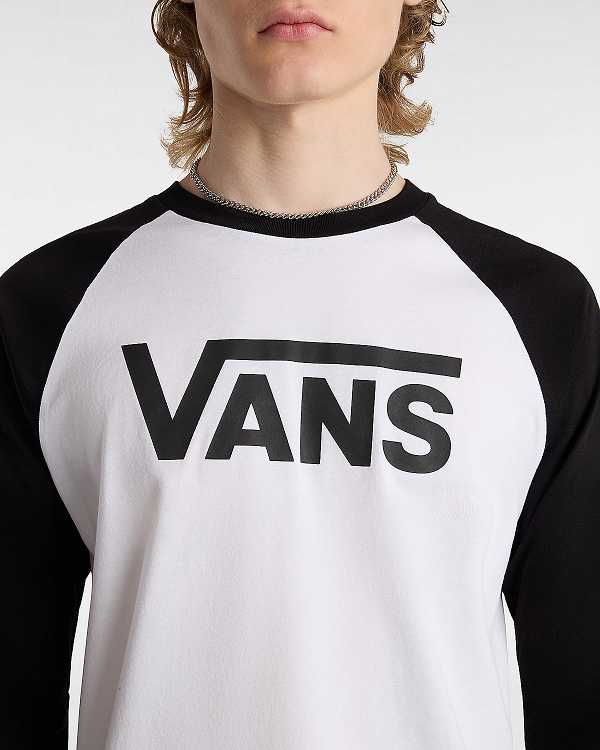 White Men Vans Classic Raglan T Shirts Australia | VN8625794