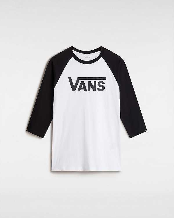 White Men Vans Classic Raglan T Shirts Australia | VN8625794