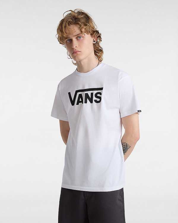 White Men Vans Classic T Shirts Australia | VN8350694