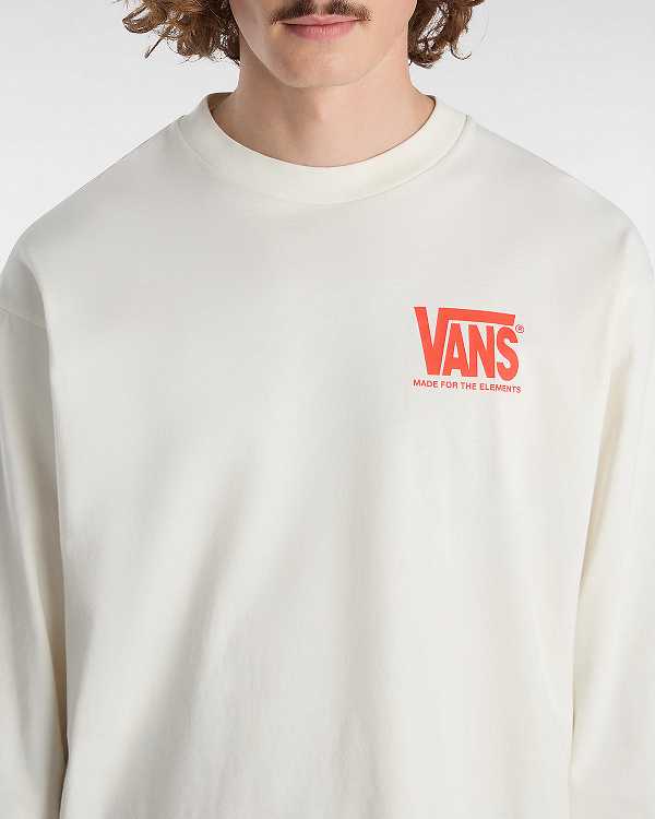 White Men Vans MTE Logo Warp Check Long Sleeve T Shirts Australia | VN3276804