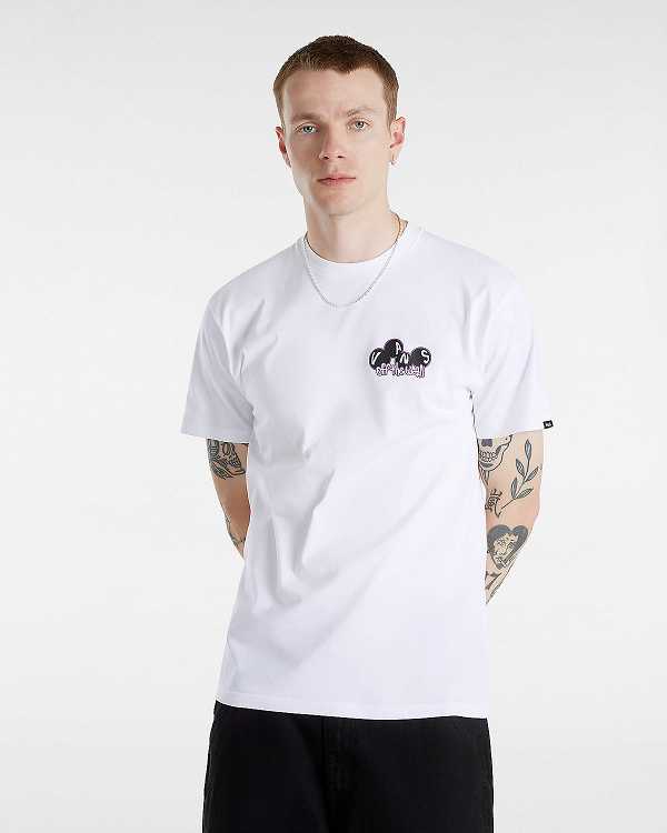 White Men Vans Scuttle T Shirts Australia | VN7096358