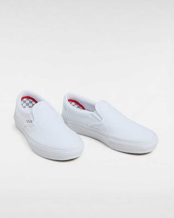 White Men Vans Skate Slip On Shoes Australia | VN0217863