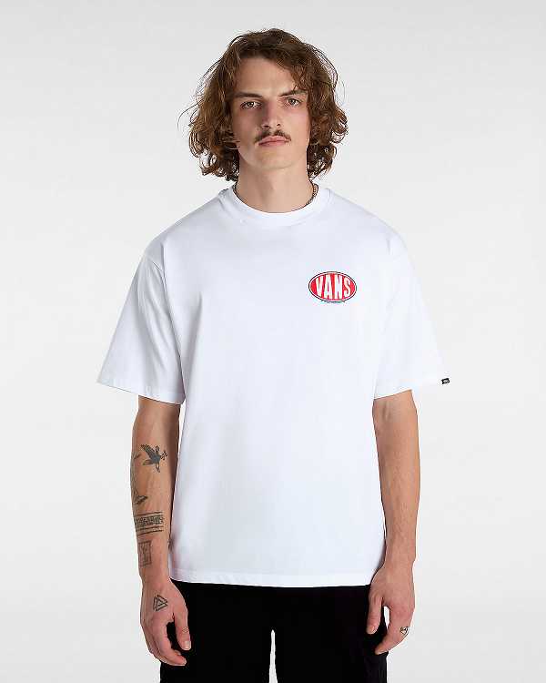 White Men Vans Spray On T Shirts Australia | VN1298304