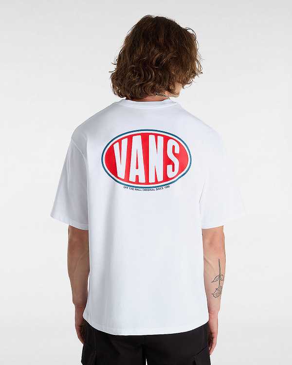 White Men Vans Spray On T Shirts Australia | VN1298304