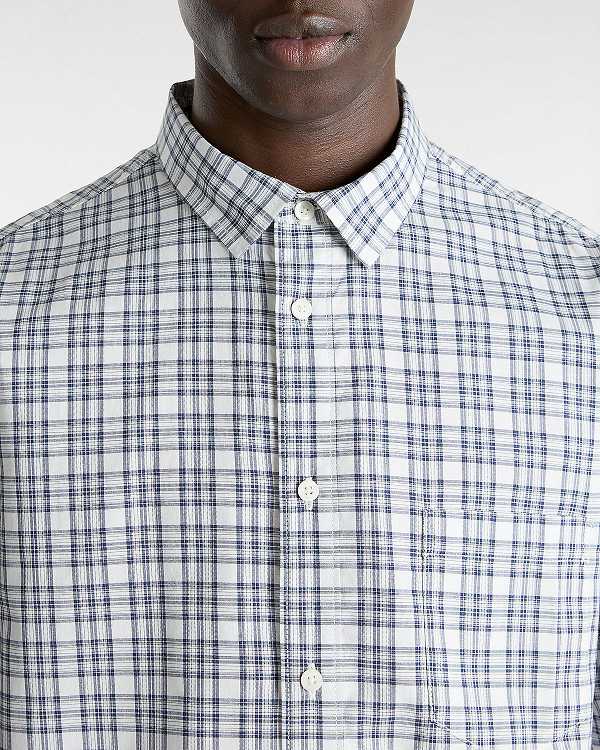 White Men Vans Wilshire Mini Plaid Shirts Australia | VN1087634