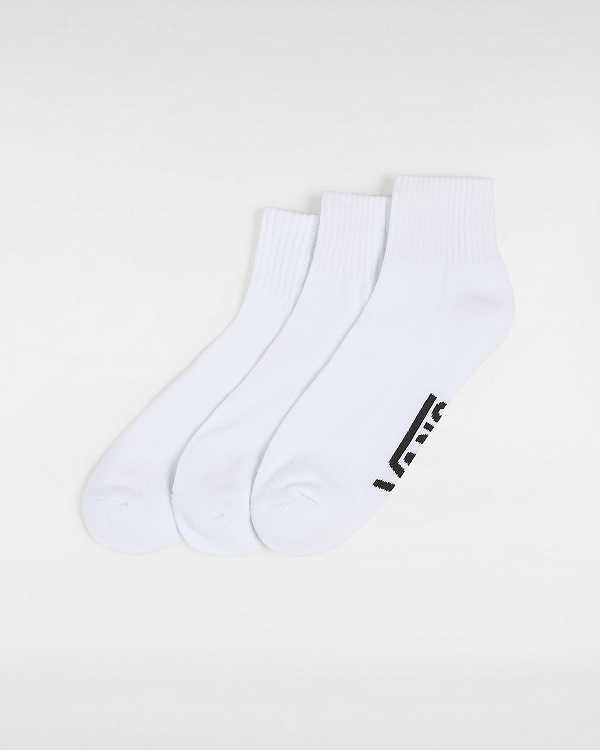 White Unisex Vans Classic Ankle (3 Pair) Socks Australia | VN2870536