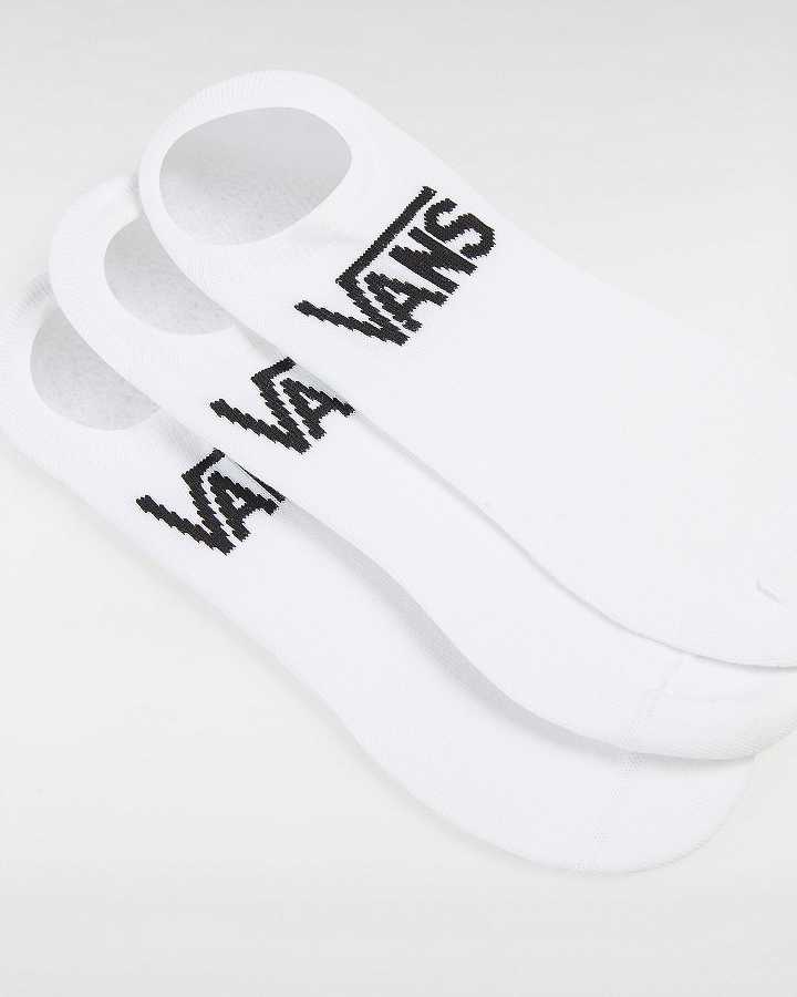 White Unisex Vans Classic Kick (3 Pairs) Socks Australia | VN3021495