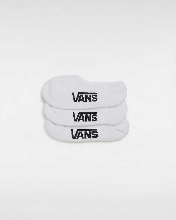 White Unisex Vans Classic No Show (3 pairs) Socks Australia | VN8324671