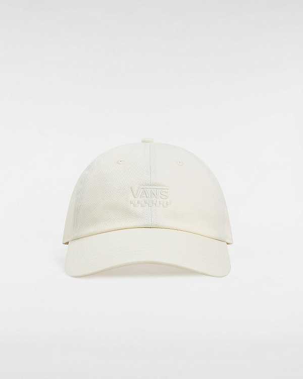 White Unisex Vans Court Side Curved Bill Jockey Hats Australia | VN8361925