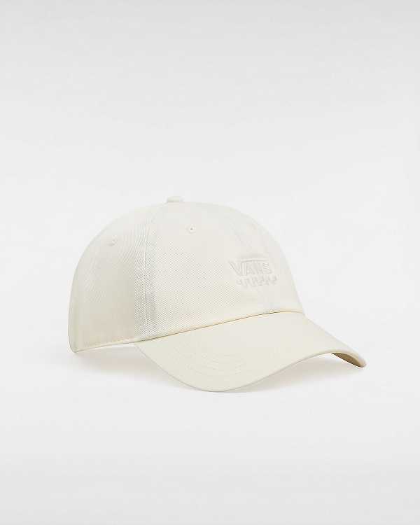 White Unisex Vans Court Side Curved Bill Jockey Hats Australia | VN8361925