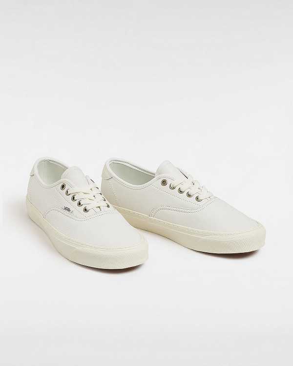 White Women Vans Authentic Lux Leather Shoes Australia | VN6472381