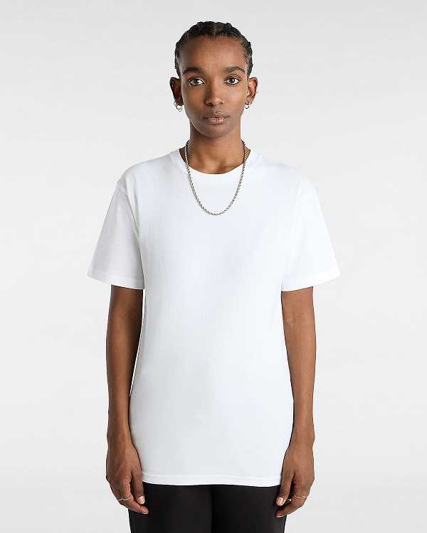 White Women Vans Basic T Shirts Australia | VN0451263