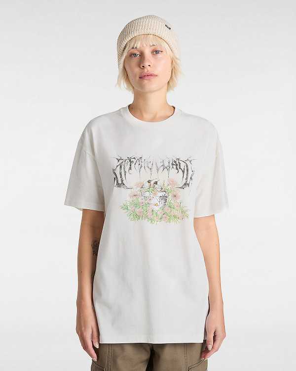 White Women Vans Birdbath T Shirts Australia | VN2695173