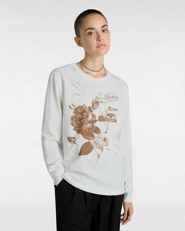 White Women Vans Damask Long Sleeve T Shirts Australia | VN7524168