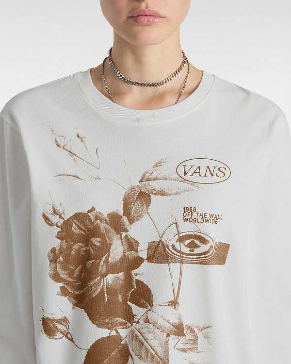 White Women Vans Damask Long Sleeve T Shirts Australia | VN7524168