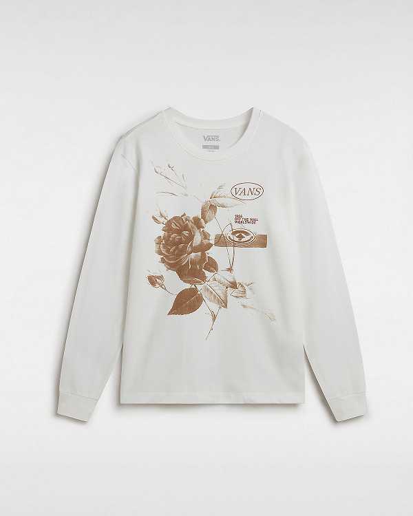 White Women Vans Damask Long Sleeve T Shirts Australia | VN7524168