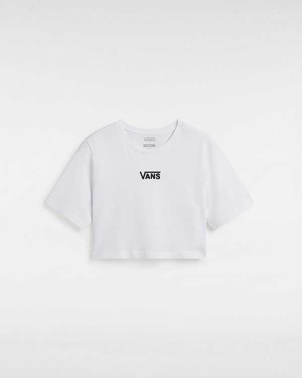 White Women Vans Flying V Crew Crop T Shirts Australia | VN3015679