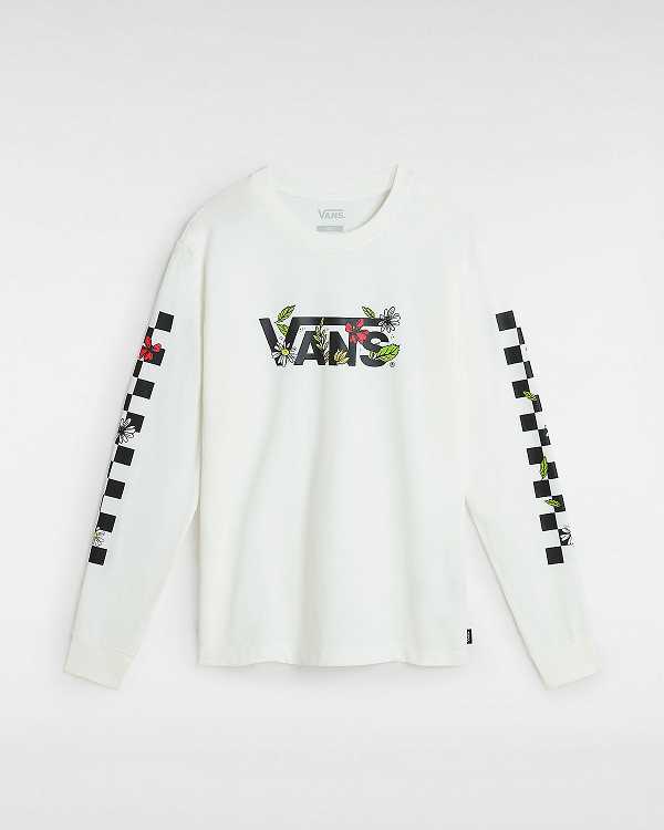 White Women Vans Foliage Boyfriend Long Sleeve T Shirts Australia | VN7965413