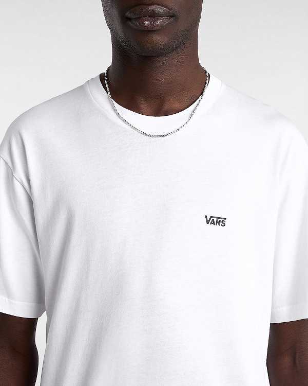 White Women Vans Left Chest Logo T Shirts Australia | VN6195428