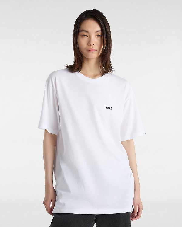 White Women Vans Left Chest Logo T Shirts Australia | VN6195428