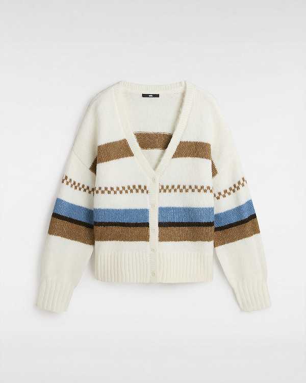 White Women Vans Valerie Stripe Cardigan Australia | VN5964203