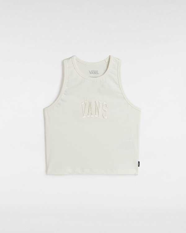 White Women Vans Varsity Racer Tank Top Australia | VN4092735