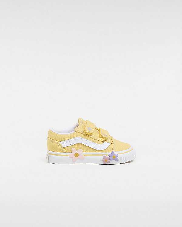 Yellow Kids\' Vans Old Skool Hook And Loop (1-4 Years) Sneakers Australia | VN4567902