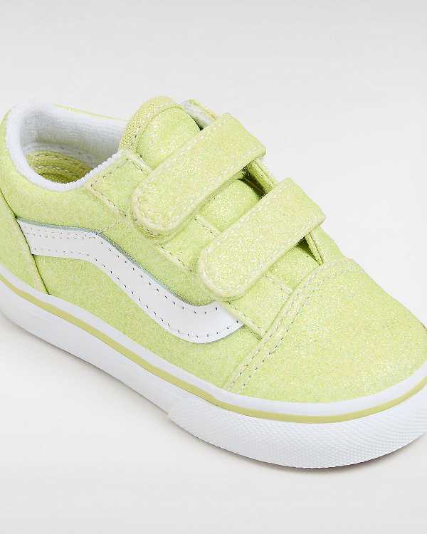 Yellow Kids' Vans Old Skool Hook and Loop Glitter (1-4 Years) Sneakers Australia | VN1325086