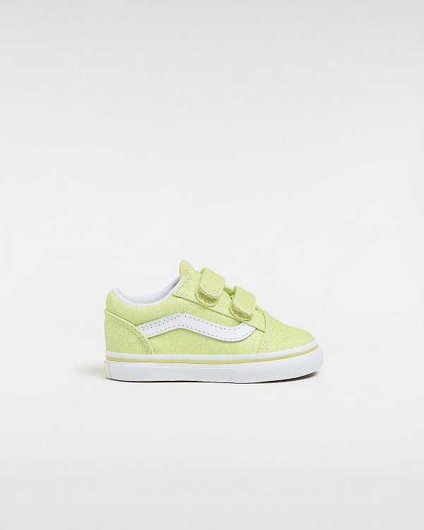 Yellow Kids\' Vans Old Skool Hook and Loop Glitter (1-4 Years) Sneakers Australia | VN1325086