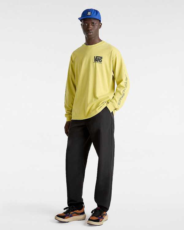 Yellow Men Vans MTE Warp Check Long Sleeve T Shirts Australia | VN0231846